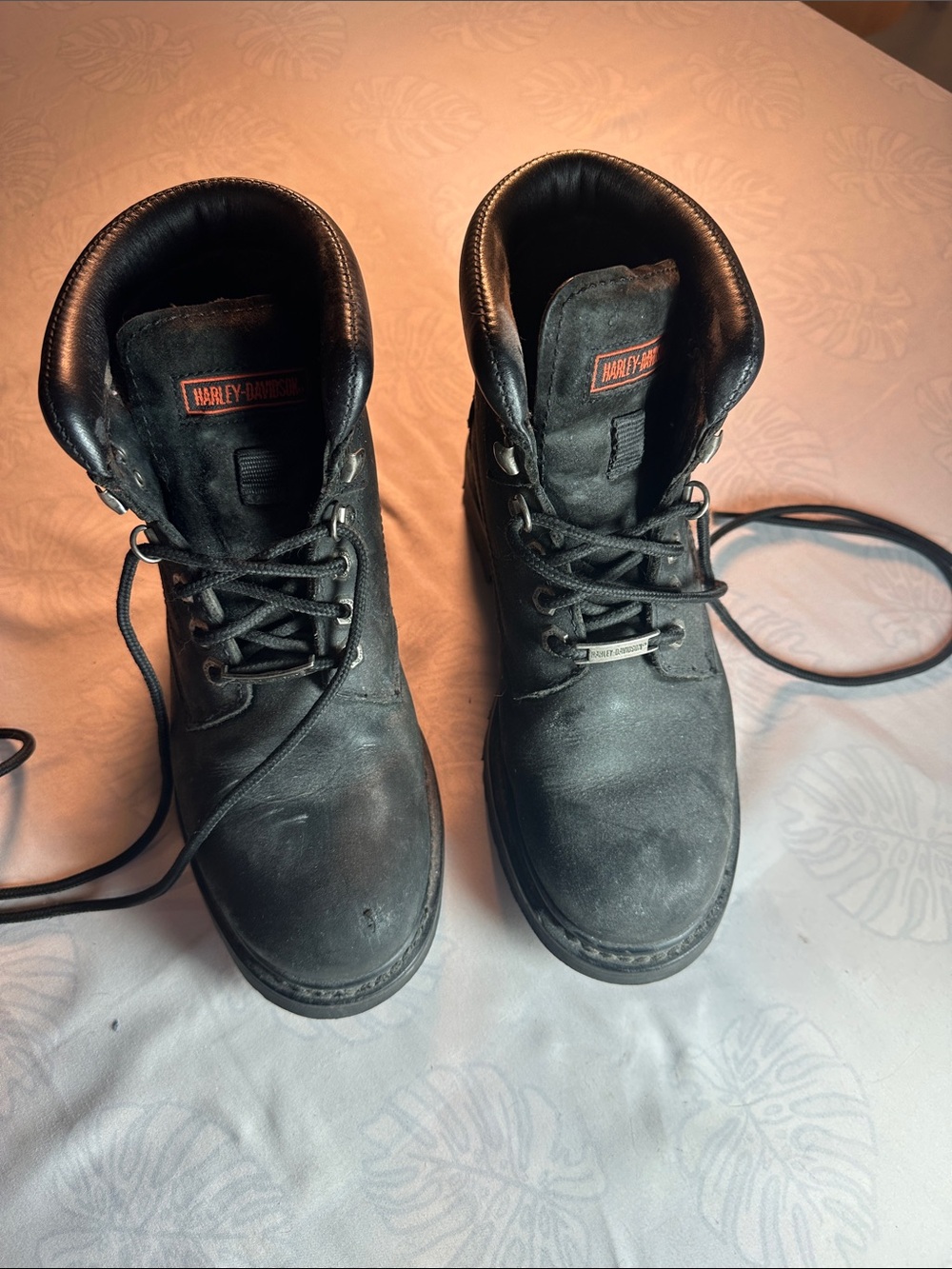 Harley-Davidson Black Men's Lace-Up Riding Boots